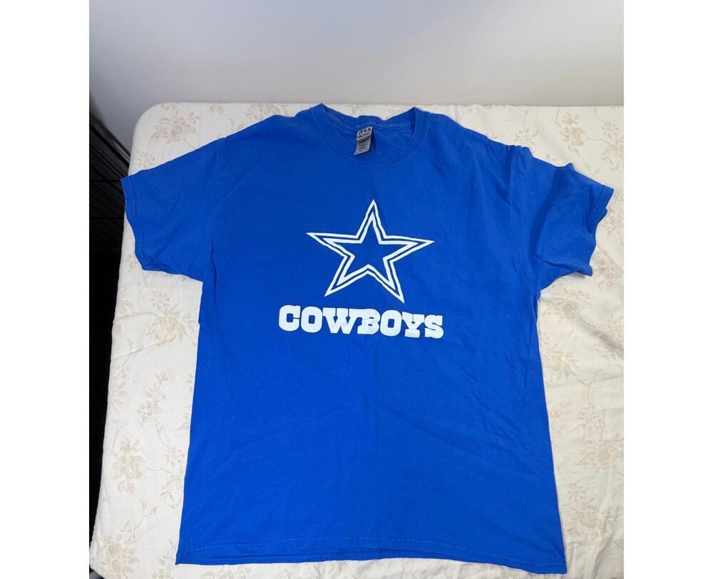 Dallas Cowboys Men’s Large Blue T Shirt NFL Football Star Logo Gildan